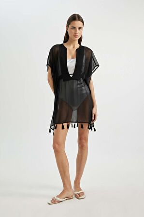 DeFacto Siyah Şifon Kimono-Fall in Love Z9958AZ24SMBK27