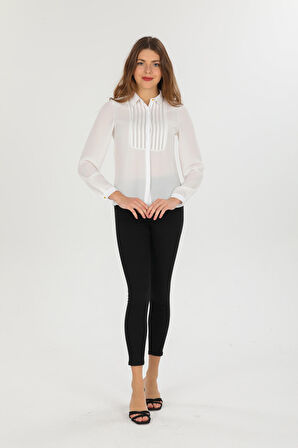 Önü Dantel Detaylı Gömlek