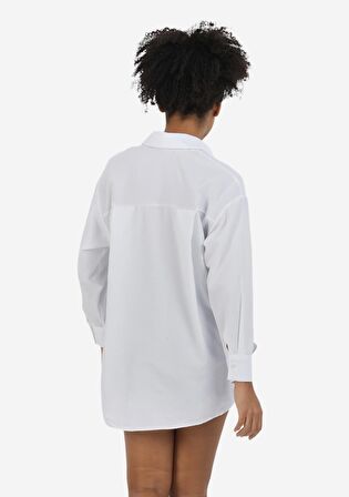 Kırık Beyaz Boyfriend Gömlek