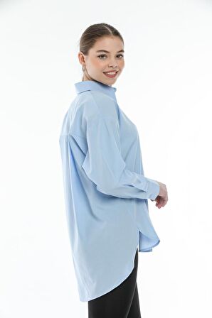 Kırık Beyaz Boyfriend Gömlek