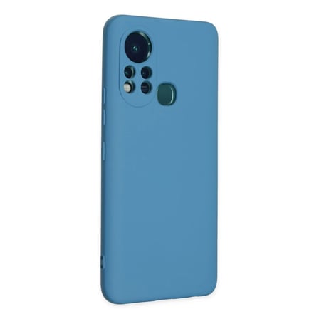 İnfinix Hot 11s Kılıf Nano içi Kadife Silikon - Mavi