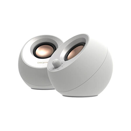 Creative Pebble V3 Beyaz 2.0 Usb-C - Bluetooth 5.0, 16W Multimedya Stereo Hoparlör Seti