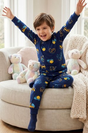 Erkek Çocuk Pamuklu Desenli Pijama Takım TKM1019