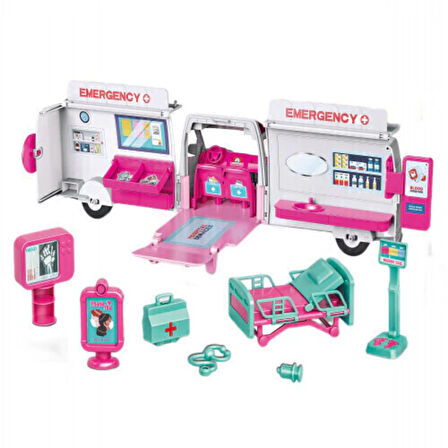 Mobile Hospital – Oyuncak Bebekli Ambulans ve Doktor Seti (11 Parça)