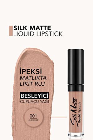 Flormar Kadife Dokulu Likit Mat Ruj - Silk Matte Liquid Lipstick - 001 UNDRESSED - 8690604397273