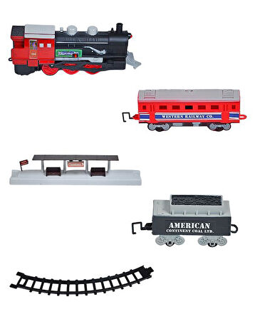 Pasifik Toys Western Express 12 Parça Işıklı ve Sesli 3lü Tren Seti 7019