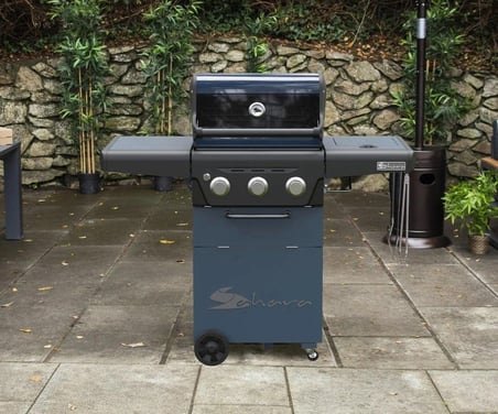 X350 Klasik LPG'li Barbekü - Led Işıklı, Pratik Kullanım, Geniş Izgara Alanı, Gri Mavi
