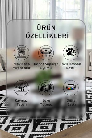 Yıkanabilir Kaymaz Taban Dijital Baskılı Halı ve Yolluk – Leke Tutmaz Salon & Mutfak Halısı