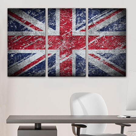 İngiltere Bayrağı Rustik Kanvas Tablo, Ev ve Ofis Dekoru-5392