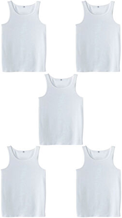 5 Adet Erkek Büyük Beden Battal Boy 105 Kilo - 205 Kilo Arası İçin Uygun Redzone Klasik Pamuk Atlet