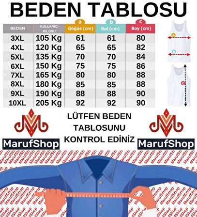 5 Adet Erkek Büyük Beden Battal Boy 105 Kilo - 205 Kilo Arası İçin Uygun Redzone Klasik Pamuk Atlet