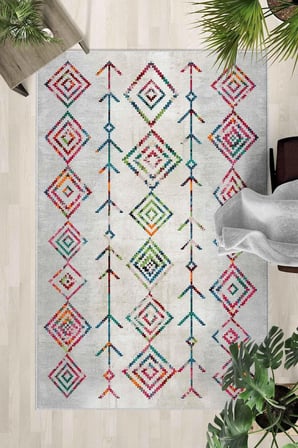 Kaymaz Taban Yıkanabilir Halı – Mutfak, Salon, Yatak Odası için Modern Dijital Baskı Halı (SLNHALI72