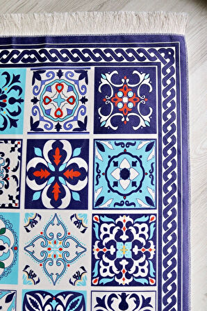 Pratik Ve Taşınabilir Ipek Dokulu Keseli Seccade 40 Yama Desen S100110 Turuncu