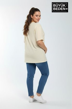 süperlife kadın büyük beden ar baskılı 3xl-6xl bisiklet yaka tshırt spr26btsk510-1
