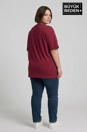 süperlife kadın büyük beden ar baskılı 3xl-6xl bisiklet yaka tshırt spr26btsk510-1