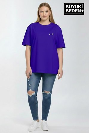 süperlife kadın büyük beden ar baskılı 3xl-6xl bisiklet yaka tshırt spr26btsk510-1