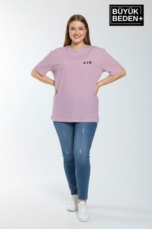 süperlife kadın büyük beden ar baskılı 3xl-6xl bisiklet yaka tshırt spr26btsk510-1