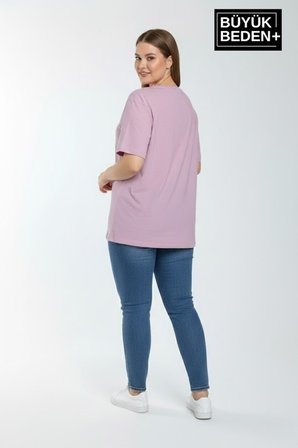 süperlife kadın büyük beden ar baskılı 3xl-6xl bisiklet yaka tshırt spr26btsk510-1