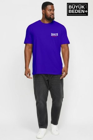 süperlife erkek büyük beden brooklyn 1970 baskılı 3xl-6xl bisiklet yaka tshırt spr26bts510-03
