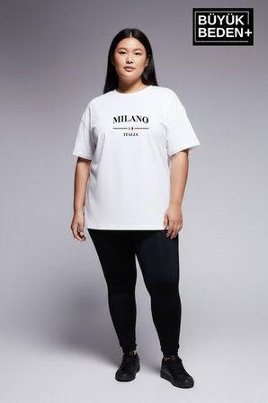 süperlife kadın büyük beden milano i̇talia baskılı 3xl-6xl bisiklet yaka tshırt spr25btsk510-09