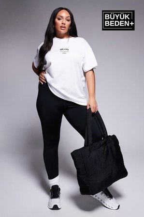 süperlife kadın büyük beden milano i̇talia baskılı 3xl-6xl bisiklet yaka tshırt spr25btsk510-09