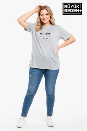 süperlife kadın büyük beden milano i̇talia baskılı 3xl-6xl bisiklet yaka tshırt spr25btsk510-09