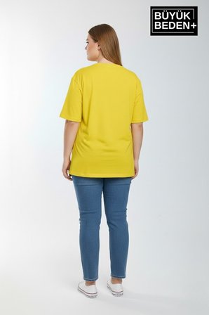 süperlife kadın büyük beden milano i̇talia baskılı 3xl-6xl bisiklet yaka tshırt spr25btsk510-09