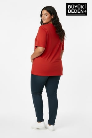 Kadın Büyük Beden Unified Collective Baskılı 3xl-6xl Bisiklet Yaka Tshırt SPR26BTSK510-10