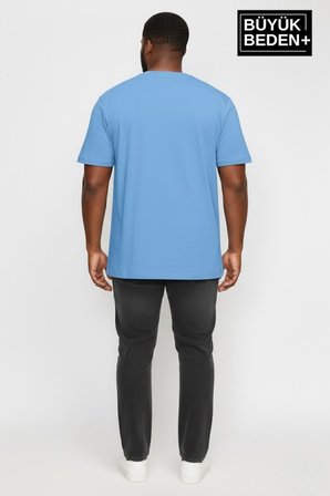 Erkek Büyük Beden Yelken Baskılı 3xl-6xl Bisiklet Yaka Tshırt SPR26BTS510-11