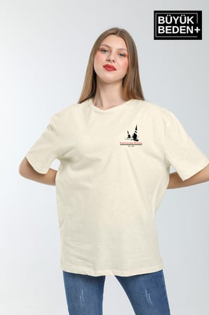 Kadın Büyük Beden Yelken Baskılı 3xl-6xl Bisiklet Yaka Tshırt SPR26BTSK510-11
