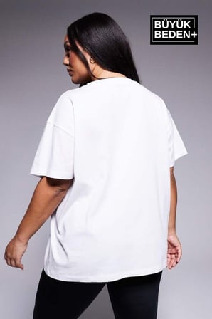 Kadın Büyük Beden Yelken Baskılı 3xl-6xl Bisiklet Yaka Tshırt SPR26BTSK510-11