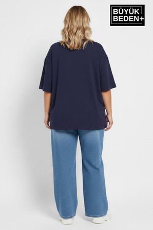 süperlife kadın büyük beden a baskılı 3xl-6xl bisiklet yaka tshırt spr26btsk510-12