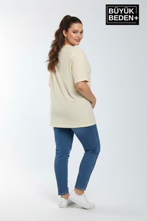 süperlife kadın büyük beden a baskılı 3xl-6xl bisiklet yaka tshırt spr26btsk510-12