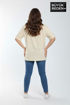 süperlife kadın büyük beden a baskılı 3xl-6xl bisiklet yaka tshırt spr26btsk510-12