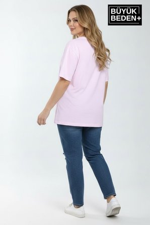 süperlife kadın büyük beden a baskılı 3xl-6xl bisiklet yaka tshırt spr26btsk510-12