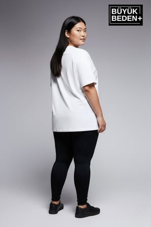 Kadın Büyük Beden NY New York  Baskılı 3xl-6xl Bisiklet Yaka Tshırt SPR26BTSK510-15