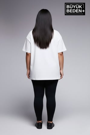 Kadın Büyük Beden NY New York  Baskılı 3xl-6xl Bisiklet Yaka Tshırt SPR26BTSK510-15