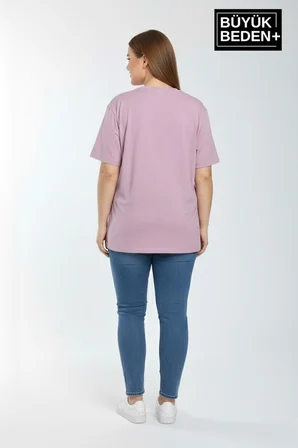 süperlife kadın büyük beden  willamsburg brooklyn baskılı 3xl-6xl bisiklet yaka tshırt spr26btsk510-16