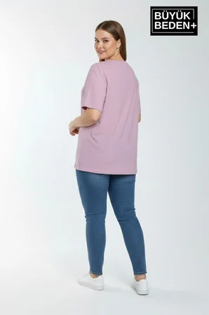 süperlife kadın büyük beden  willamsburg brooklyn baskılı 3xl-6xl bisiklet yaka tshırt spr26btsk510-16