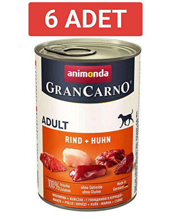 Gran Carno Sığır Etli ve Tavuklu Yetişkin Köpek Konservesi 400gr x 6 Adet