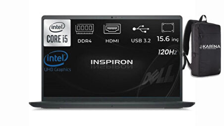 Dell Inspiron 3520 Intel Core I5 1235U 3520-06 16GB 1TB  FreeDos 15.6" FHD 120Hz Taşınabilir Bilgisayar 