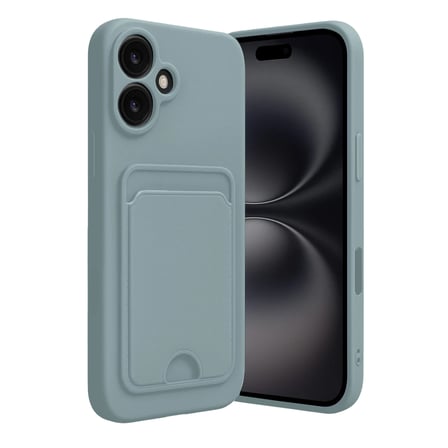 Apple iPhone 16 Kılıf Kelvin Kartvizitli Silikon - Açık Yeşil