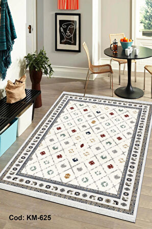 Pamuk Dokuma Taban Kaymaz Yıkanabilir Klasik Desenli  Salon Halısı Mutfak Halısı Koridor Halısı