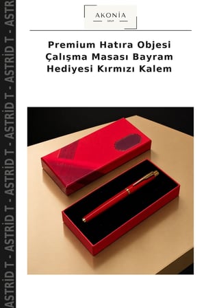 Premium Hatıra Objesi Çalışma Masası Bayram Hediyesi Kırmızı Kalem