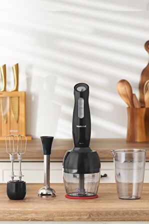 Homend Handmaid 1909H Blender Set Siyah Kırmızı