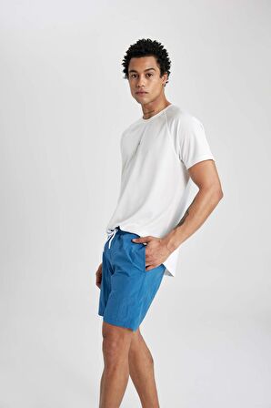 DeFactoFit Regular Fit Baskılı Kısa Boy Sporcu Deniz Şortu B5991AX24HSBE376