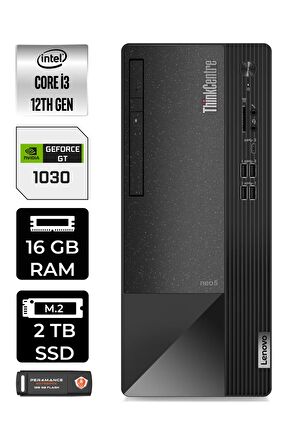 Lenovo NEO 50T i3 12100 16GB RAM 2TB SSD GT1030/4GB FDOS 11SC001ATX MASAÜSTÜ PC & PER4 BELLEK