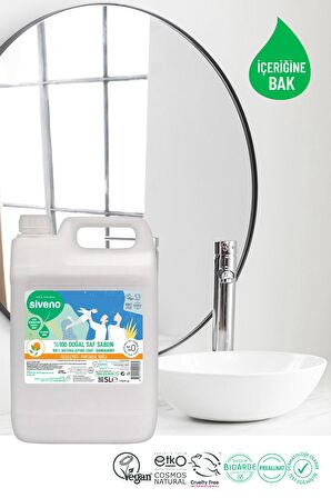 Siveno %100 Doğal Sıvı Kastil Sabun Portakal Yağlı Tazeleyici Nemlendirici Arındırıcı Bitkisel Vegan 5000 ml