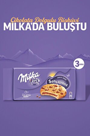 Milka Choc & Choc Çikolata Kaplamalı ve Dolgulu Bisküvi 150 gr - 3 Adet