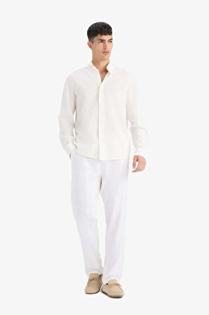 DeFacto Relax Fit Rahat Kesim Dar Paça Keten Karışımlı Yazlık Pantolon C1140AX25SMWT33